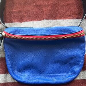 ❤️Clare V Blue Bag with Red Zipper Accents